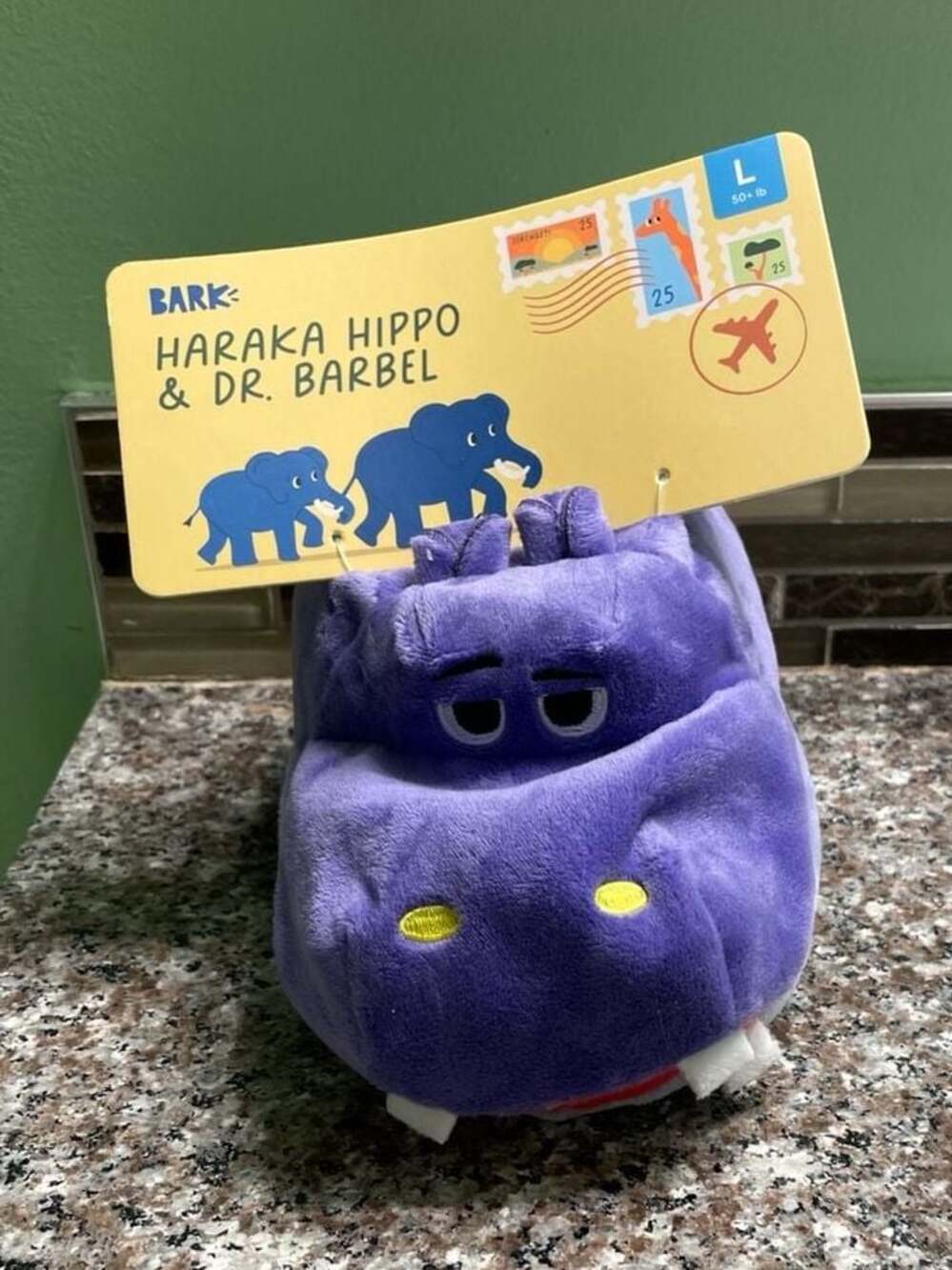 Bark Haraka Hippo & Dr. Barbe Multi-Part Squeaky Dog Toy - Large